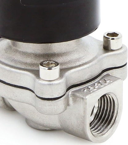 U.S. Solid Stainless Steel Electric Solenoid Valve 110VAC Normally Closed Air Water (1/2 Inch)