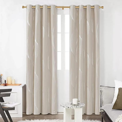 Heavy Duty Curtain Rods,1 1/4" Large Diameter Premium Nonadjustable Curtain Rod,60in/5ft Custom Window Treatment Rods with Durable Aluminum Brackets and End Caps,Gold Finish