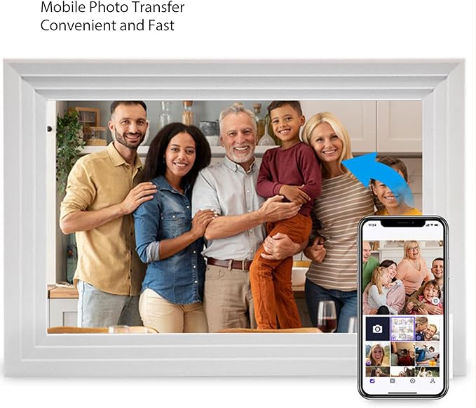 Sorandy 10.1 Inch Digital Picture Frame, WiFi Smart Photo Frame with 1280x800 IPS HD Auto Rotate 32GB, Share Photos Remotely via App for Home Office Gift