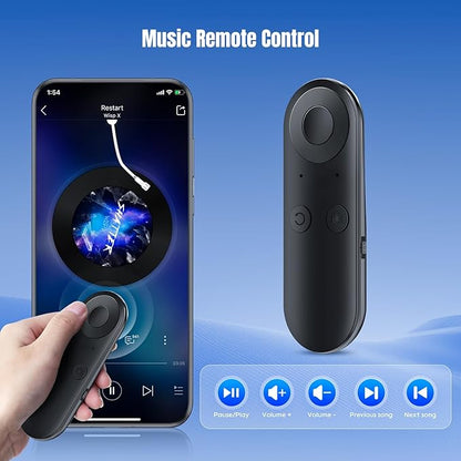 TikTok Scrolling Ring with Gesture Control- Bluetooth Phone Remote Control with Air Mouse, Ebook Page Turner, YouTube & Instagram Compatible, Camera Shutter, for iOS&Android Compatible, Black