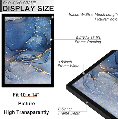 10x14 Picture Frame Set of 3, Black Frame for 10 x 14 Inch Picture Poster Photo, Light Weight and High Transparent 10 by 14 Frame for Wall - 3 Pack/Black/10 x14