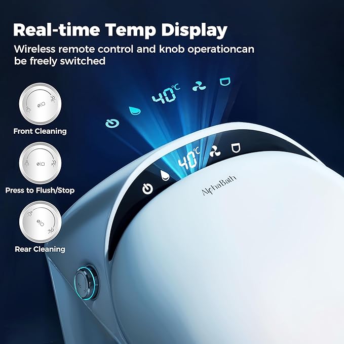Smart Toilet with Bidet built in, Bidet Toilet with Water Filtration, Pump assisted, Auto Open/Close/Flush, Blackout Flush, Nano Self-Cleaning Glaze, Auto Deodorizer, ADA Comfort Height