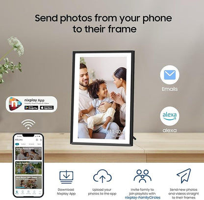 Digital Picture Frame Powered by Nixplay 10.1", Share Photos/Videos via Nixplay App or Email, WiFi Digital Photo Frame with Easy Setup, Support Alexa, Free Cloud Storage, Auto Rotate, Gifts for Mom
