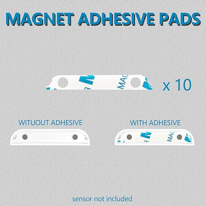 Adhesive Replacement Strips for Ring Contact Sensor 2nd Gen, Pre-Cut Double-Sided Tape 12-Pack, Compatible for Ring Door Sensor, Easy Installation & 100% Fit(White)