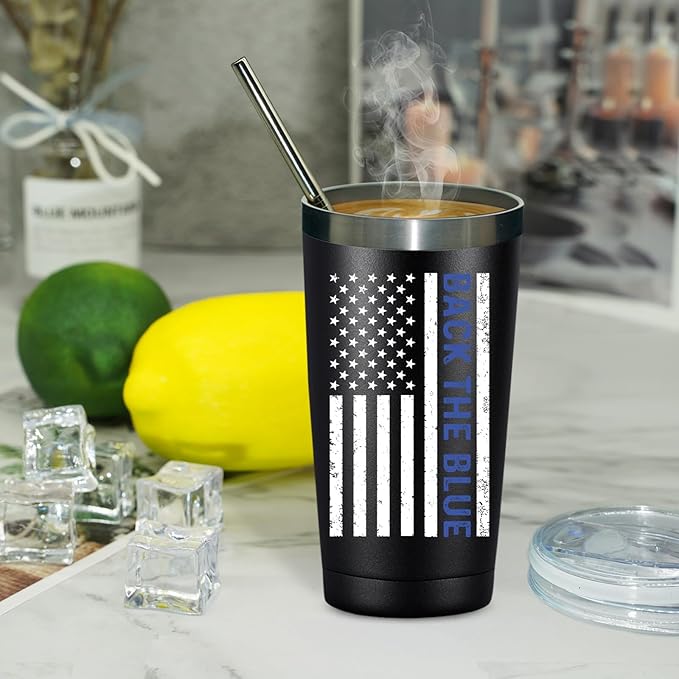 Fufandi Police Officer Gifts - Academy Graduation Gifts for Police -Birthday Fathers Day Gift for Dad, Men, Policeman - Tumbler Cup 20oz
