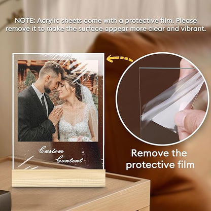 Personalized Picture Frame, Custom Tabletop Photo Frame with Light, Customized Gift for Mom/Father/Kid/Friend/Pet - Birthday, Valentine’s Day, Mother's Day, Father's Day, Christmas (R03)