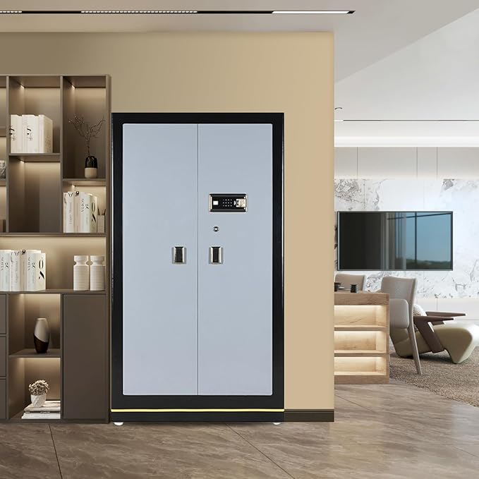 Extra Large Safe - MLJ 38.9 Cu Ft Heavy Duty Safety Box with Fingerprint & Digital Keypad Lock, Heavy Duty Large Home Safe wth 4 Removable Shelves,Perfect for Home, Office, Garage, Business Use