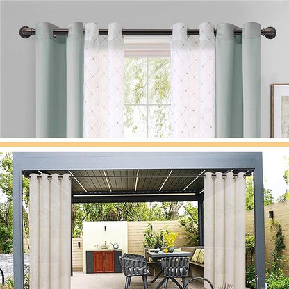 Bronze Curtain Rods 18 to 45 Inch, Industrial Curtain Rods,Adjustable Length,1 in Diameter Pipe,Wall or Ceiling Mounted,for Bedroom and Living Room(Antique Red Bronze 18” to 45”)