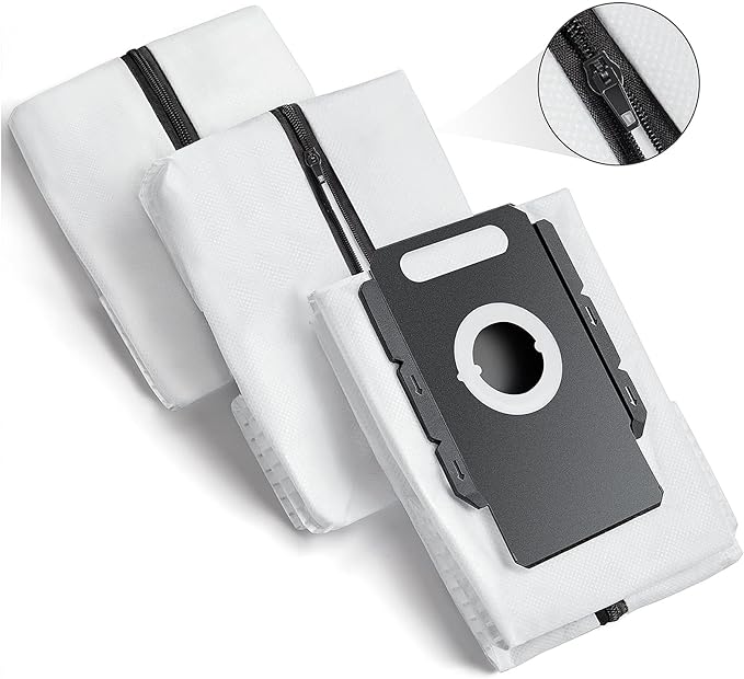 Reusable Vacuum Bags for All iRobot Roomba I & S & J Series Clean Base, 3 Pack, Zipper