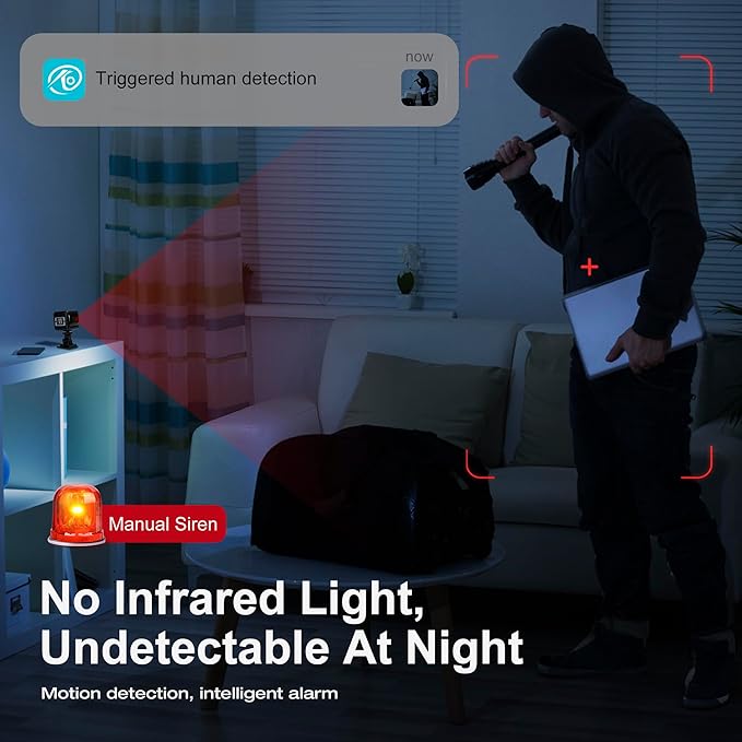 Mini Spy Cameras for Home Security, 1080P HD Security Camera No WiFi Needed, 2.4GHz, Night Vision, Wireless, Indoor Nanny Cam Hidden Camera for Bedroom, Pet, Elder, Garage