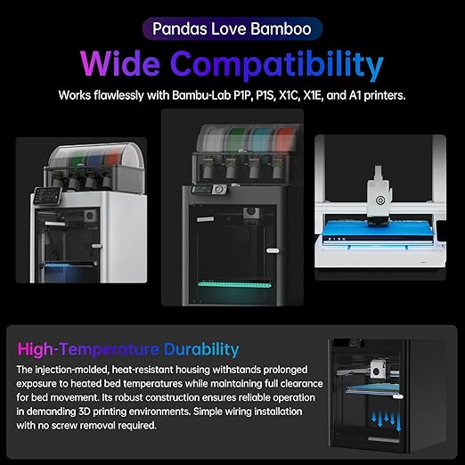 BIQU Panda Status Compatible with Bambu-Lab P1S/P1P/X1C/X1E/A1 3D Printers, Upgrade RGB Light Strip for Display Printing Status, 2.4G WiFi Wireless Connection, Easy Install, H2D Style Lighting Strip