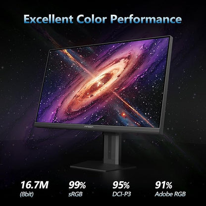 INNOCN 24.5" Monitor 1920 x 1080p 240Hz 1ms Gaming PC Computer IPS Display HDR400 HDMI, DisplayPort, Height/Pivot Adjustable Stand, Mountable, Black - 25G2H Plus