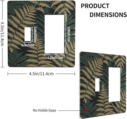 Outlet Covers Botanical Fern Green Leaf Forest 1 Toggle 1 Rocker Combination Decorative Wall Plate Electrical Switch Plates Light Switch Cover Plate For Bed Room Home Decor