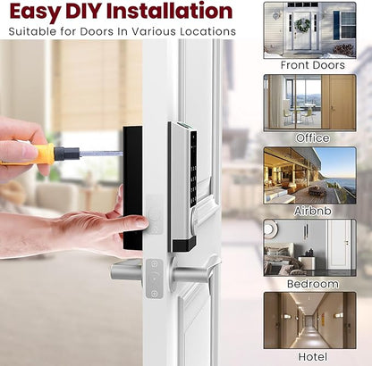 DEVO G1 6-in-1 Video Smart Lock with Camera & Doorbell, Keyless Entry Door Lock with Fingerprint, Auto Locks, App Remote, Built-in Wi-Fi Smart Deadbolt for Front Door