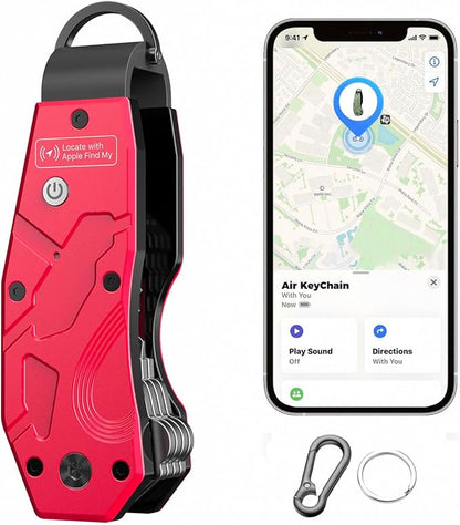 Zeeker Air Keychain, Key Organizer Works with Apple Find My, Built-in airtag Chips, Holds 2-6 Keys, Car Key Chains with GPS Tracker, Key Finder, Minimalist Key Holder for Men and Women, iOS Only Use