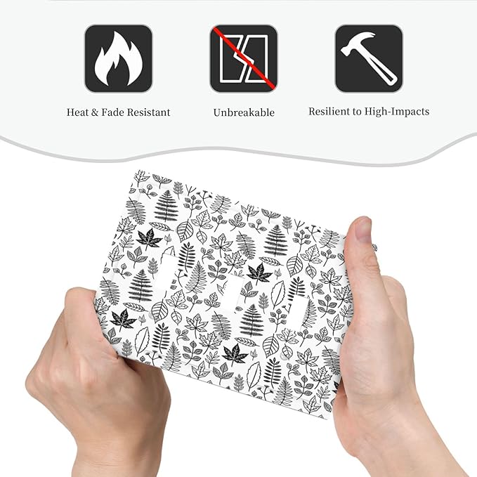 Black White Leaf Wheat Maple Leaf Plant Decorative Switch Plates 3 Gang Wall Plate Triple Toggle Light Switch Cover Electrical Wall Panels Faceplate for Bedroom Bathroom Decor