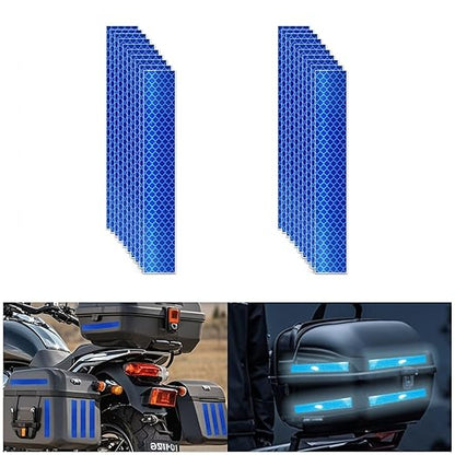Non Fading Blue Reflective Stickers 1 inch X 6 inch, Outdoor Waterproof High Visibility Warning Safety Adhesive Reflector Tape (20 Pcs)