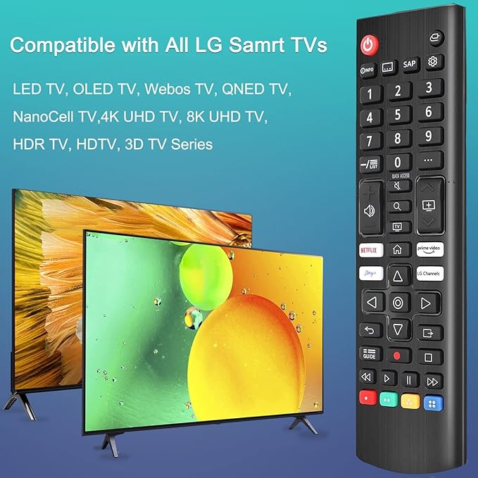 Universal TV Remote Control for LG TV + Night Glow Remote Case, Replacement for LG Remote Control Compatible with All LG Smart TV Models (LCD LED UHD OLED QNED NanoCell 4K 8K,etc)