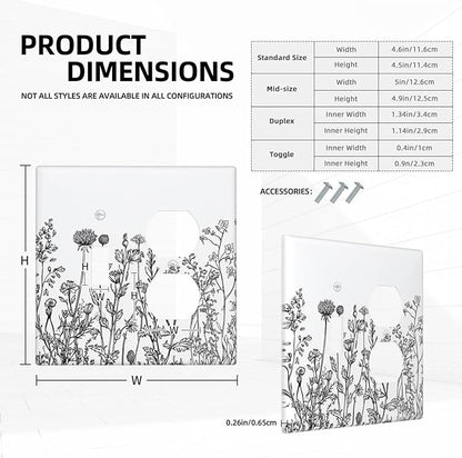Wallplates Floral Wildflower Rustic Plant Leaves 1 Toggle 1 Duplex Switch Plate Electrical Gfci Faceplate Decorative Light Switch Covers For Farmhouse Cabin Decor