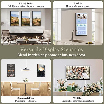 BSIMB Large Digital Picture Frame 21.5 Inch, 64GB Touchscreen 1920x1080 FHD WiFi Digital Photo Frame Electronic Remote Control, Share Pictures/Videos via App/USB/SD Easy Setup Gifts for Mom, Black