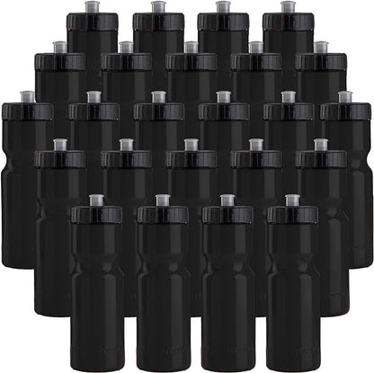 50 Strong Sports Water Bottles – Reusable 22 oz BPA-Free Plastic Bottles with Pull Top Cap – Made in USA – Top Rack Dishwasher Safe – Fits Most Bike Cages Brand