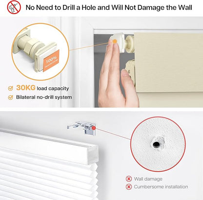 LazBlinds No Drill Blinds for Indoor Windows, Blackout Roller Shades, Cordless Window Blackout Blinds, Thermal Insulated Fabric UV Protection for Home and Office, 29" W x 72" H, Beige