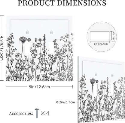 Decorative Switch Plates Floral Wildflower Rustic Plant Leaves 2 Gang Double Toggle Outlet Light Switch Cover Wall Plate Electrical Faceplate For Farmhouse Cabin Decor