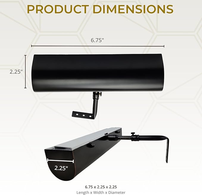 Royal Designs, Inc. Cordless Remote Control LED Picture Light, Dimmable with Timer Function, Black, 6.75 Inches, 2 Pack