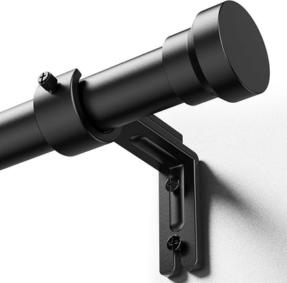 Yafex Curtain Rod 32-118 Inch, Heavy Duty 1 Inch Adjustable Curtain Rods for Windows, Black Long Window Treatment Rods, Modern Design, Easy Installation