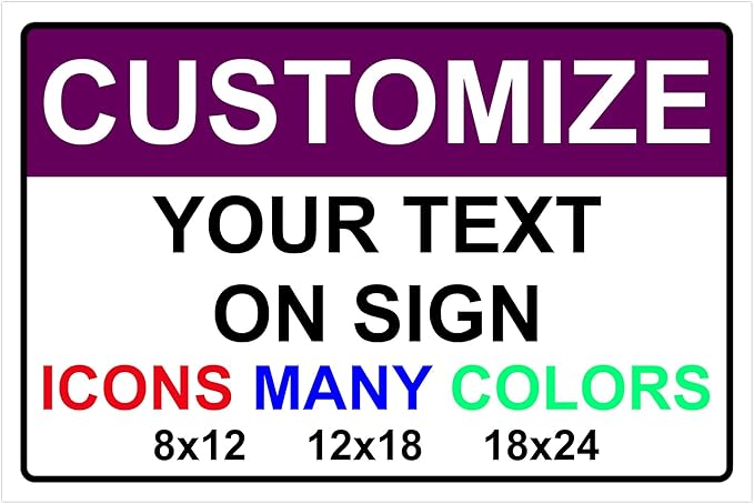 Custom Signs for Outside - Personalized Metal Signs for Outdoors, Home, Airbnb, Office, 18x24 Inch Custom Metal Sign Rust Free, UV Protected, Waterproof and Easy to Install - Made in USA