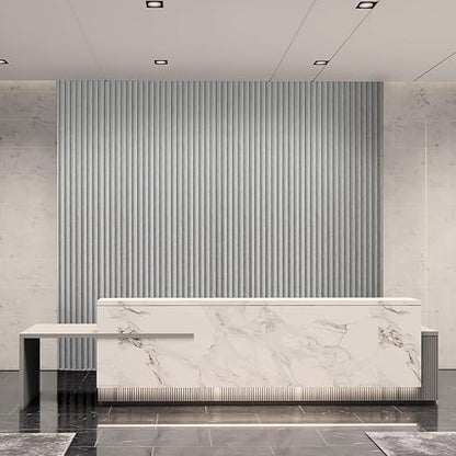 Art3d 8-Pack WPC Slat Wall Panel for Interior Wall Decor, Decorative Fluted Accent Wall Covering Panel for Living Room Bedroom TV Background Office, 96 x 6 Inch - Slate