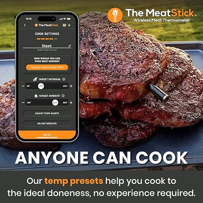 MeatStick Chef X Bundle [2-Probe/650ft Range] | Quad Sensors Smart Wireless Meat Thermometer with Bluetooth | for Grilling, BBQ, Air Fryer, Deep Frying, Oven, Sous Vide, Rotisserie