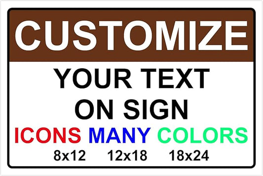 Custom Signs for Outside - Personalized Metal Signs for Outdoors, Home, Airbnb, Office, 18x24 Inch Custom Metal Sign Rust Free, UV Protected, Waterproof and Easy to Install - Made in USA