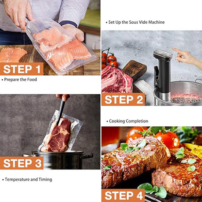 Sous Vide Machine 1100W Sous Vide Cooker, IPX7 Waterproof Immersion Circulator Precisional Cooker with Temperature Control, Digital Timer, Ultra-quiet Working & Fast Heating, Touch Control
