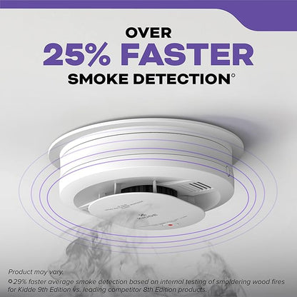Kidde Hardwired Smoke & Carbon Monoxide Detector, 10-Year Battery Backup, Interconnectable LED Warning Light Indicators, 30CUA10