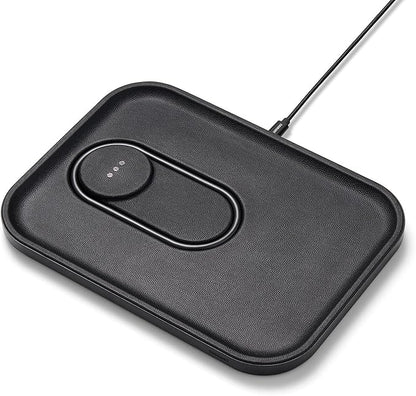 Courant MAG:3 Classics Charger and Tray - Italian Leather, Multi-Device Charger Compatible with MagSafe iPhones 16, 15, 14, 13, 12 or Wireless AirPod Cases (Black)