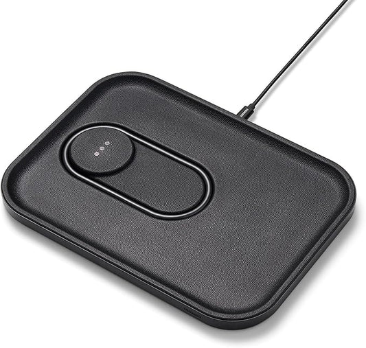 Courant MAG:3 Classics Charger and Tray - Italian Leather, Multi-Device Charger Compatible with MagSafe iPhones 16, 15, 14, 13, 12 or Wireless AirPod Cases (Black)