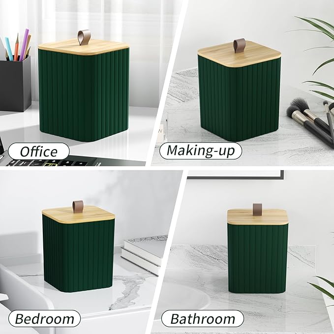 Bathroom Accessory Set - Dark Green Bathroom Set, 27PC Bathroom Accessories Set, Bathroom Sets with Shower Curtain and Rugs, Mini Trash Can, Toilet Brush, Trash Can & Soap Dispenser