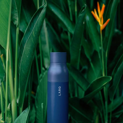 LARQ Bottle PureVis 25 oz - Self-Cleaning and Insulated Stainless Steel Water Bottle with UV Water Purifier and Award-winning Design | Reusable & Travel Friendly, Monaco Blue
