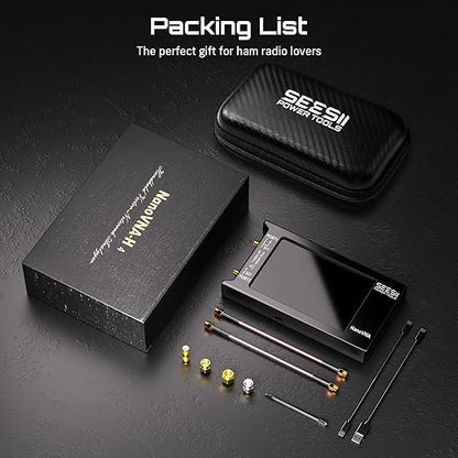 SEESII NanoVNA-H4 Vector Network Analyzer V4.4 9KHz-1.5GHz with 4" Touch Screen and EVA Hard Shell Protective Storage Case for Antenna Analyzer, Waterproof Shockproof with Carry Strap