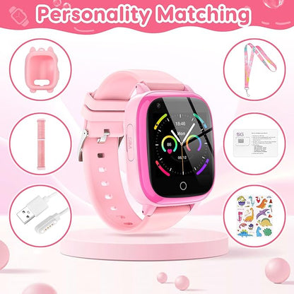 cjc 4G Smart Watch for Kids - Includes 2 Way Call, SOS Alerts, Parental Controls, Games, Camera, Alarm, Music Children's Smart Watch Gift