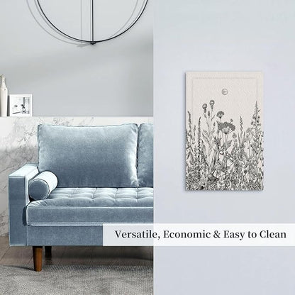 Decorative Light Switch Plate Covers Sketches of Wildflowers and Grasses 1 Gang No Device Single Blank Outlet Covers Wall Plate Light Switch Cover Plate Faceplate for Bedroom Home Decor
