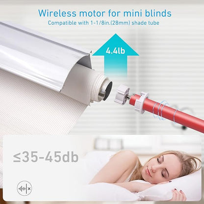 Rollerhouse 1-1/8" (28mm) Battery Powered Motor Kit with Remote Control and Charger Electric Motor DIY Motorized Tube for Window Blinds