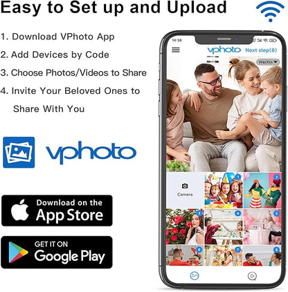 17-Inch Digital Picture Frame 32GB, Dual WiFi Full Function Digital Photo Frame, Auto Rotate, Wall Mounted Digital Frame, Unlimited Cloud Storage, Sharing Photos and Videos via App or Email Instantly