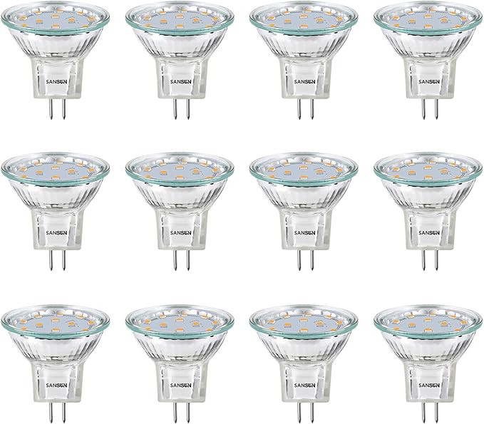 3W MR11 LED Landscape Light Bulbs, Low Voltage 12V 20W Halogen Replacement for Outdoor Landscape Spotlight and Indoor Track Light, GU4 Bi-Pin Base, Soft White 3000K, Non-Dimmable, (Pack of 12)