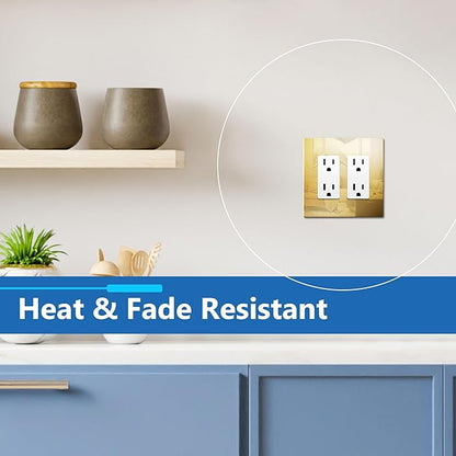 LIDER Double Decorator Metal Wall Plate, Temperature and Impact Resistant, 201 Stainless Steel, Screwless Cover, Modern Upgrade, Mid-Size 2-Gang 4.88” x 4.92”, Polished Brass, LSMWP-32M-PB