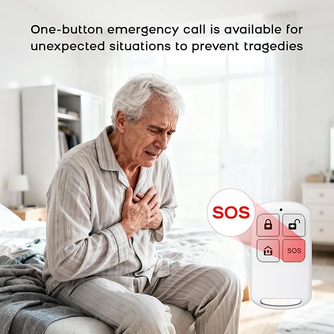 Home Alarm System,Wireless Security System with Touch Screen DIY Kit,Remote & Phone App Control,WiFi+GSM/4G Door/Motion Sensors Compatible with Alexa for Apartment,Kids Safety,Office NO Monthly Fees