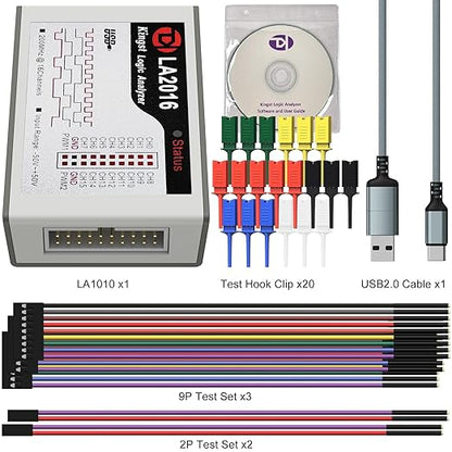 USB Logic Analyzer LA2016 16 Channel 200MHz 1G Memory with English PC Software Portable High Speed Supports I2C SPI CAN UART for Windows MacOS Linux