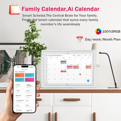 Digital Calendar wall touch screen 15.6" Great for Organizing Your 2026 Calendar, Syncs with Multiple Calendars(google calendar) Online, Horizontal, Vertical, and Wall Mountable