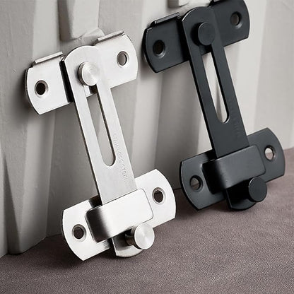 2 Set 4" Gate Latches Safety Door Lock for Barn Door, Heavy Duty Stainless Steel Farm Flip Gate Latch,Black